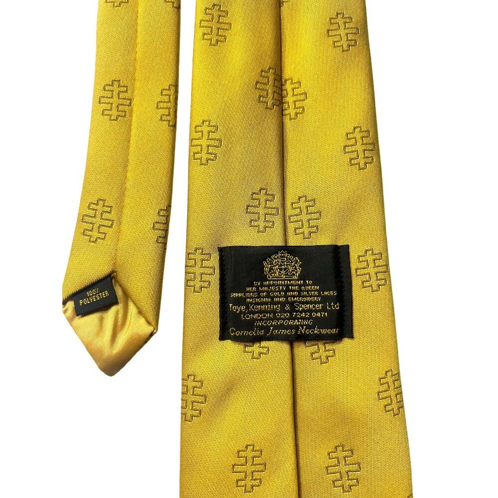 Toye Kenning & Spencer Ltd Gold Polyester Tie Cornelia James Neckwear - Picture 6 of 7